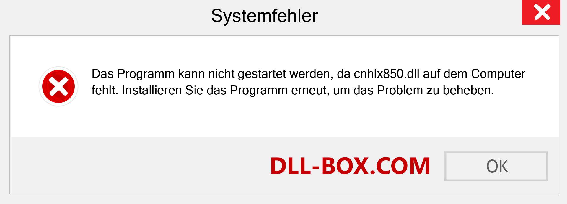 cnhlx850.dll-Datei fehlt?. Download für Windows 7, 8, 10 - Fix cnhlx850 dll Missing Error unter Windows, Fotos, Bildern