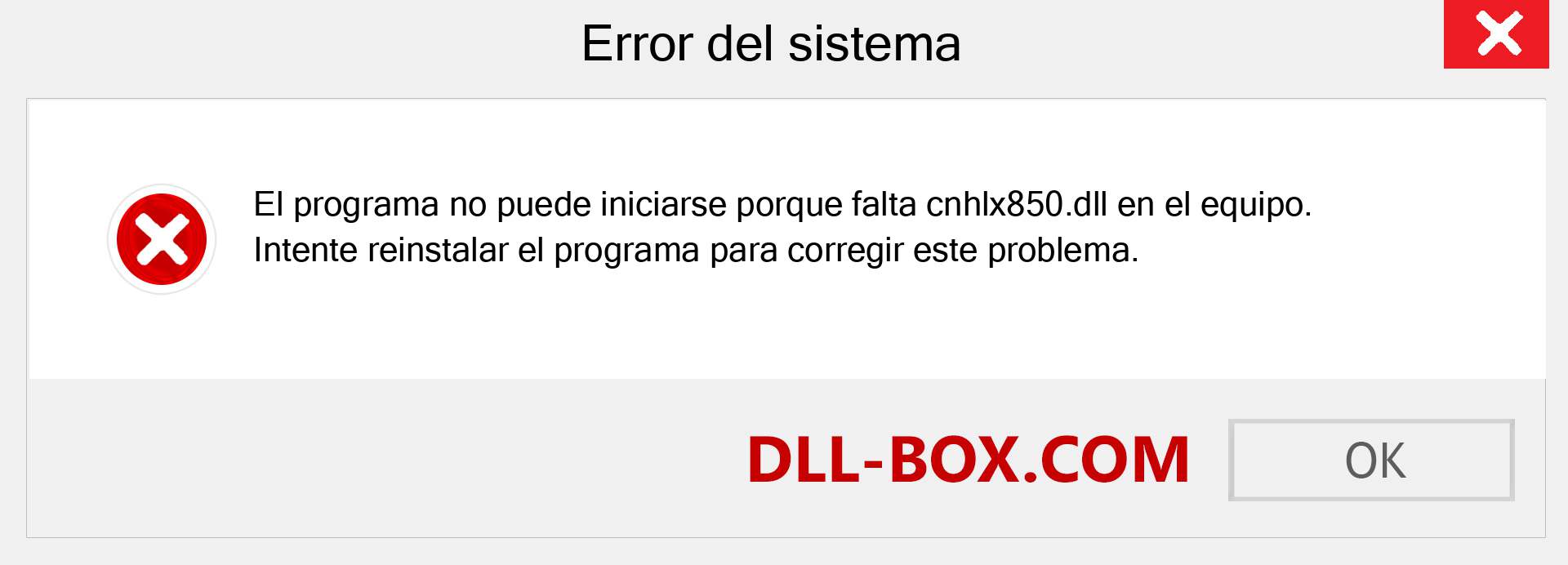 ¿Falta el archivo cnhlx850.dll ?. Descargar para Windows 7, 8, 10 - Corregir cnhlx850 dll Missing Error en Windows, fotos, imágenes